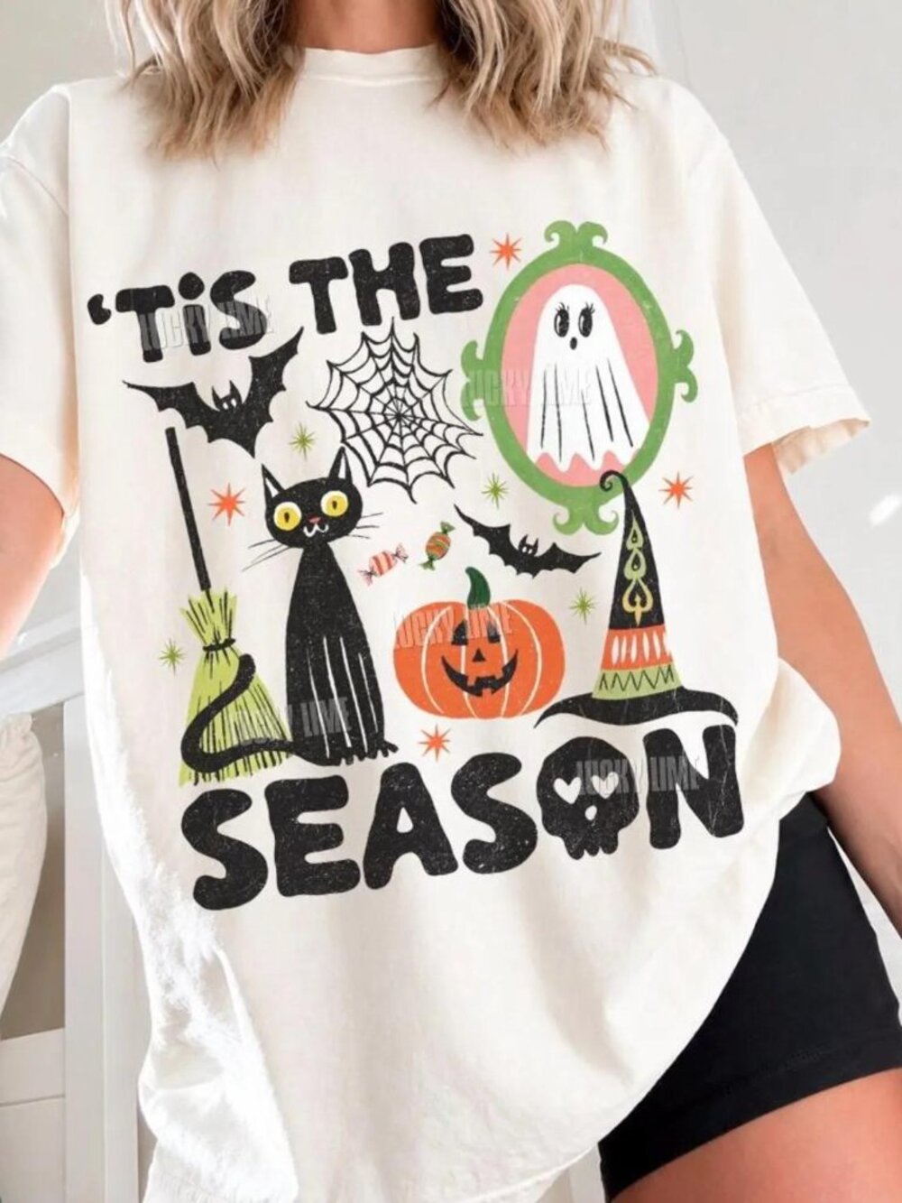 Tis The Season Halloween Shirt, Retro Halloween Tshirt, Ghost Skeleton Pumpk